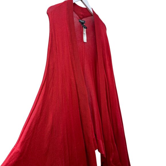 Lane Bryant Sweater Shawl Red Cape One Size Holiday Christmas Cardigan Top - Picture 3 of 12